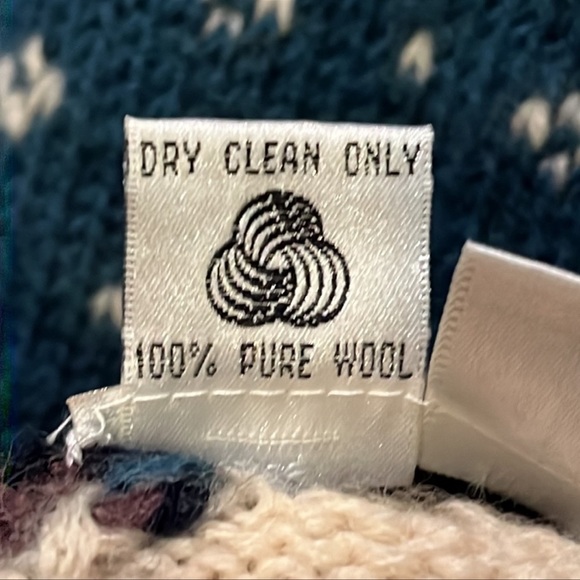 Vintage Draft Nordic Alpine Sweater Cross Country Ski HandKnit 100% Wool - Picture 7 of 7